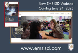  New EMS ISD Website coming June 24, 2025 pictures of new website on laptop and phone